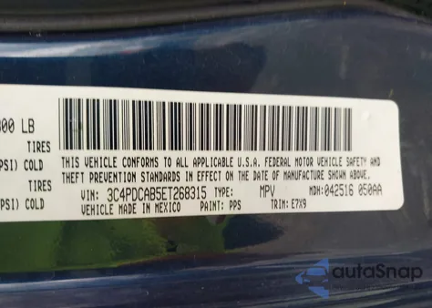 2014 Dodge Journey Se из США, поврежденный, VIN 3C4PDCAB5ET268315